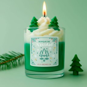 Autocolantes de natal para velas em copo - mix natal