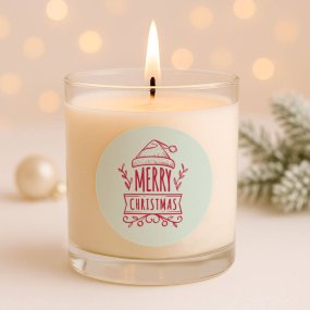 Autocolantes de Natal para velas em copo - Feliz Natal