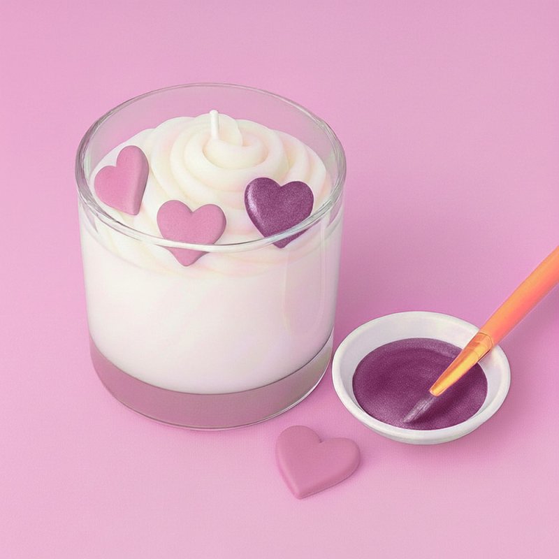 Pintura para velas purple con destellos de purpurina