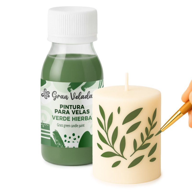 Pintura velas verde hierba