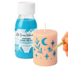 Peinture turquoise pour bougies