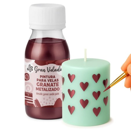 Pintura velas granate metalizado