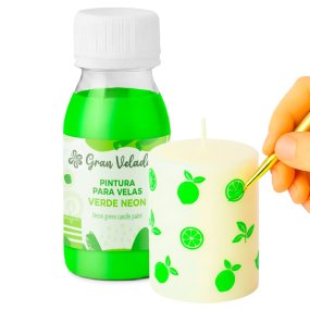Peinture pour bougies vert néon