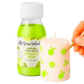 Peinture pour bougies jaune fluo