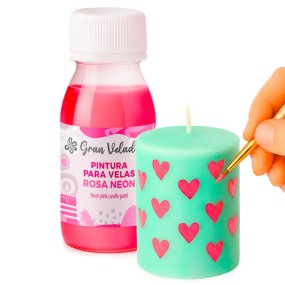 Peinture pour bougies rose fluo