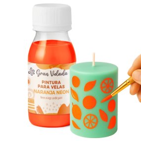 Pintura para velas naranja neón