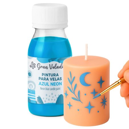 Pintura para velas azul neón