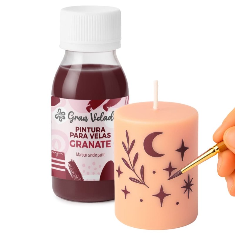 Pintura granate para velas