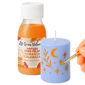 Pintura para velas naranja calabaza