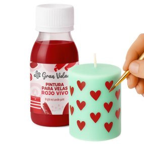 Peinture rouge vif pour bougies