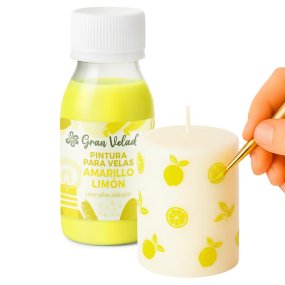 Peinture jaune citron pour bougies