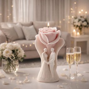 Moule bougie amoureux sous la rose