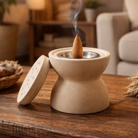 Moule brûleur d’encens avec couvercle