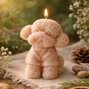 Molde para velas perro caniche