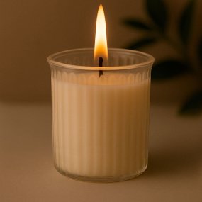 Récipient 50 ml pour bougies avec lignes gaufrées