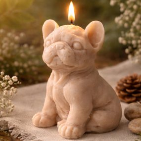 Molde de silicone bulldog para fazer velas