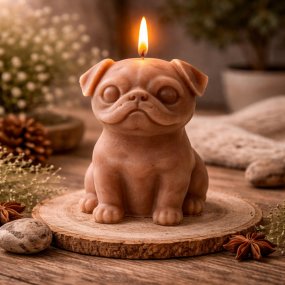 Moule chien carlin pour faire des bougies