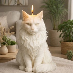 Molde de silicona para velas gato persa elegante