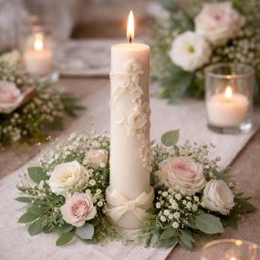 Molde círio com rosas para velas