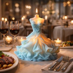 Molde de silicona vestido de fiesta pomposo
