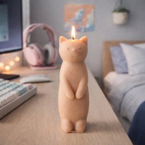 Molde de silicone gato minimalista em pé
