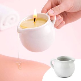 Récipient pour bougies de massage pichet en céramique