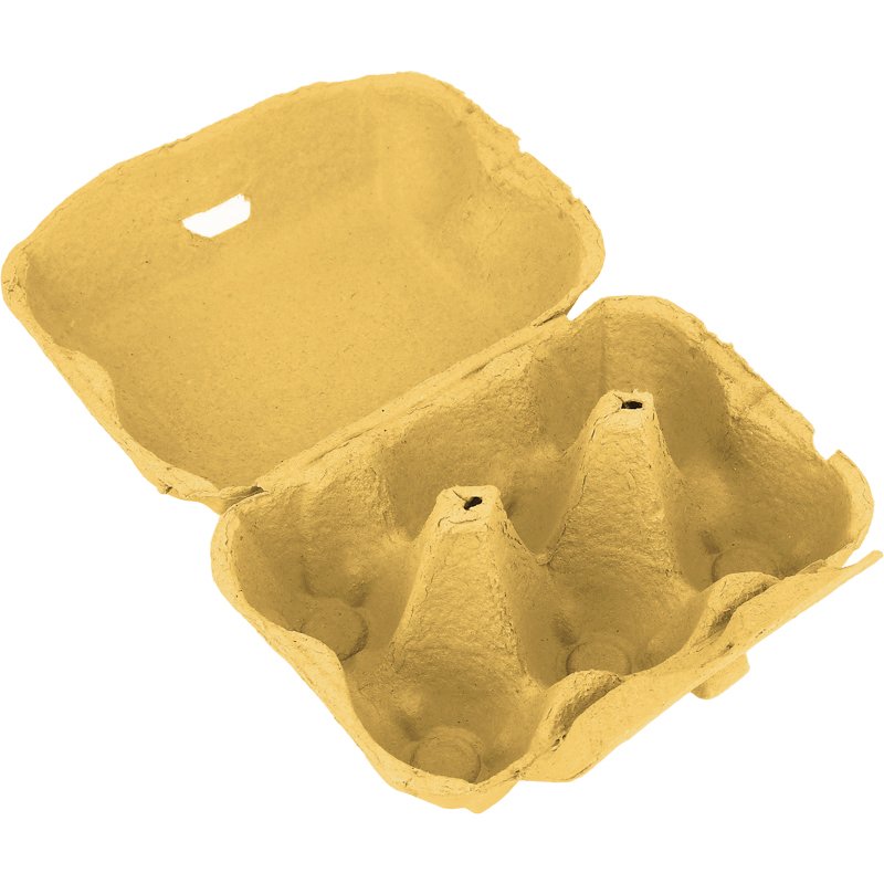 Huevera pequeña de cartón amarilla