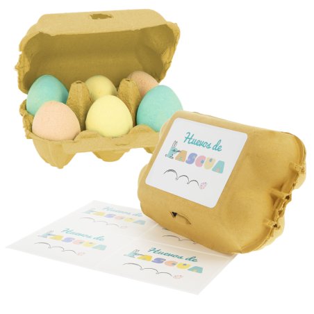 Huevera de cartón amarilla para packaging