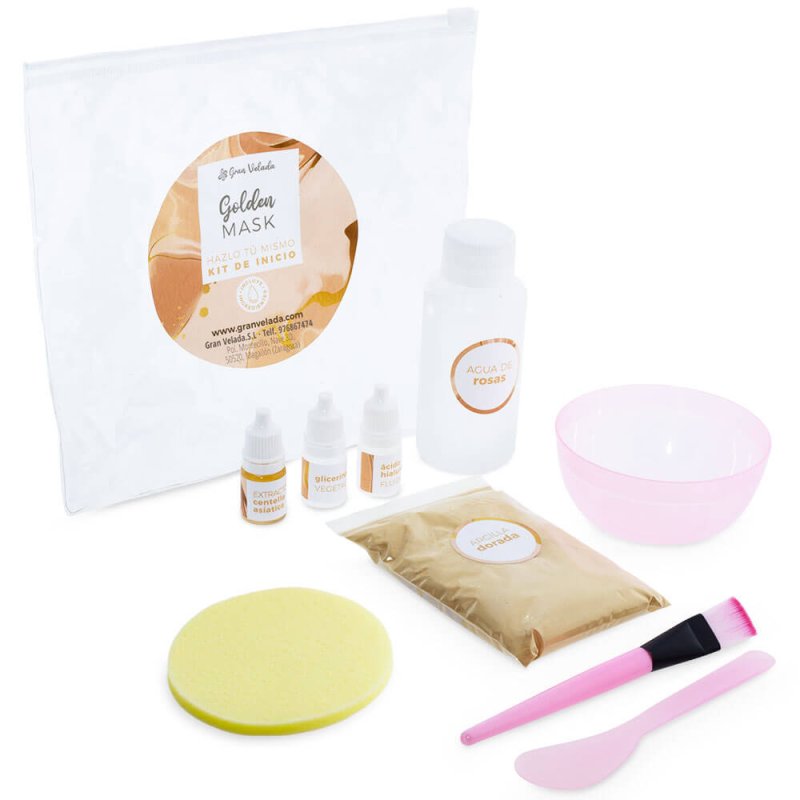 Contenido set para hacer golden mask