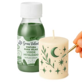 Tinta para velas verde metalizado