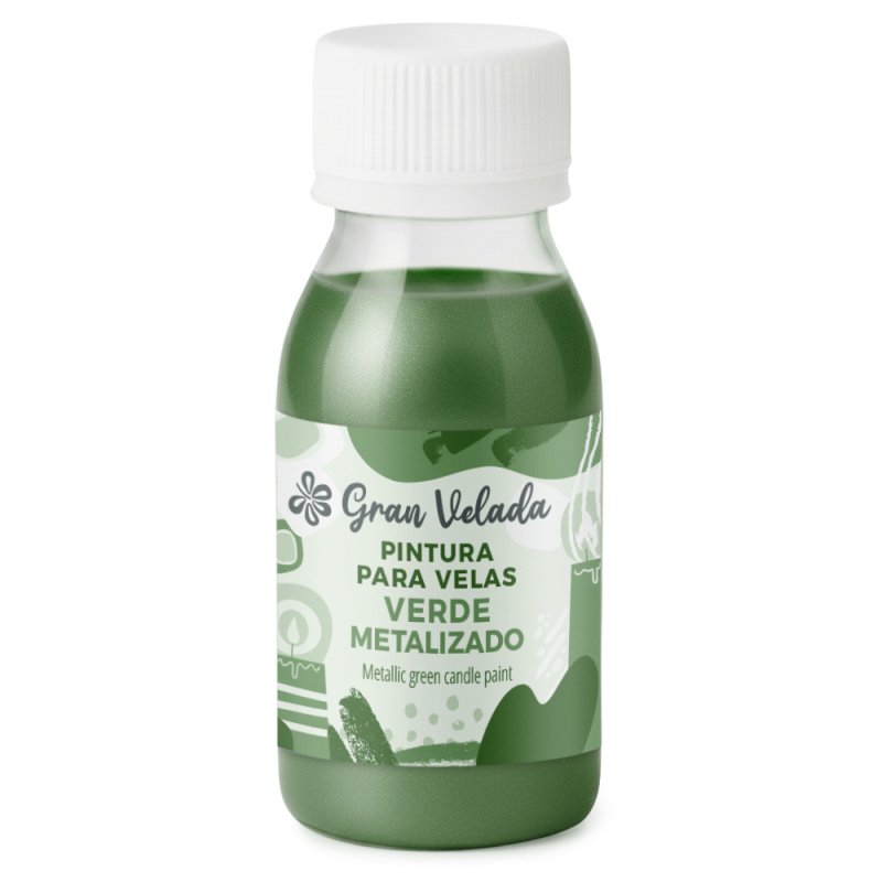 Pintura para velas verde metalizado