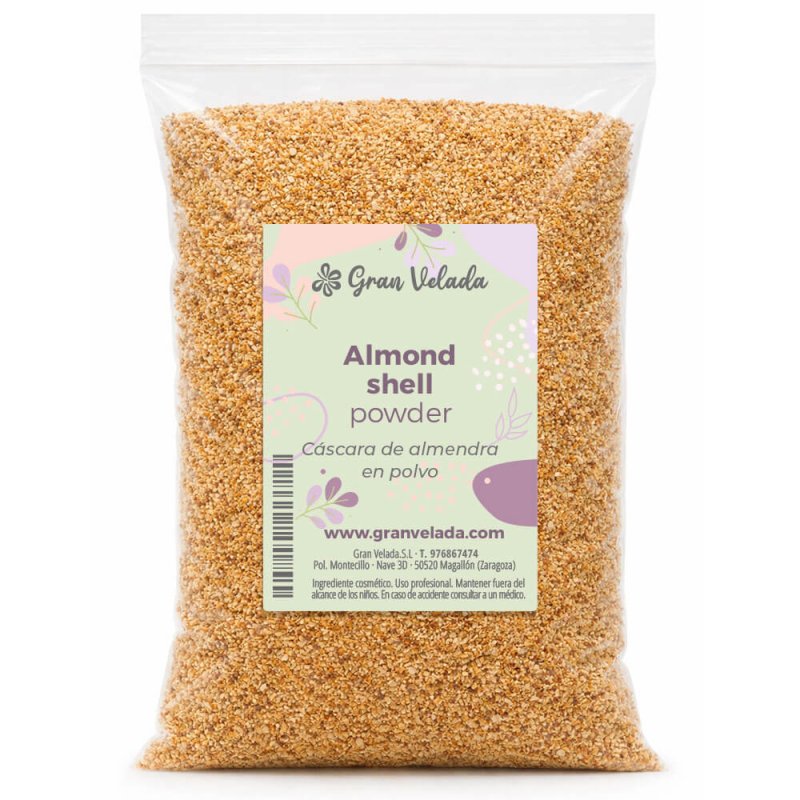 polvo de cascara de almendra para exfoliantes o jabón