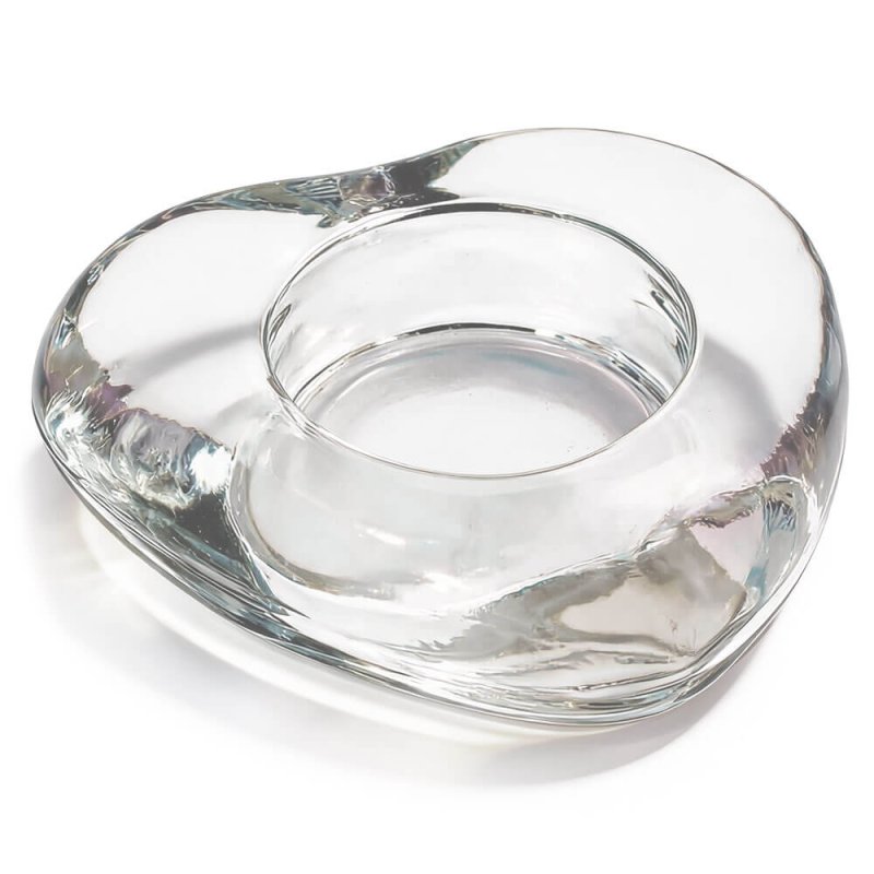 Portavelas cristal corazon