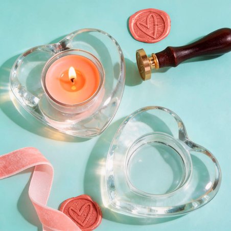 portavelas corazon de cristal