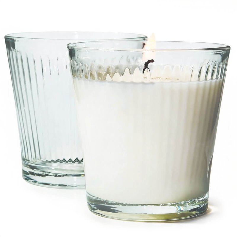 Vaso estriado para velas