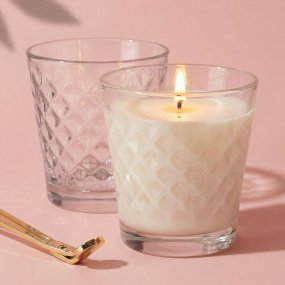 Copo de cristal diamante para velas