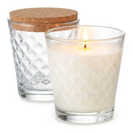 Vaso 280 ml  con tapa de corcho para velas