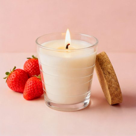 Vaso sofia con tapa de corcho para velas  280 ml