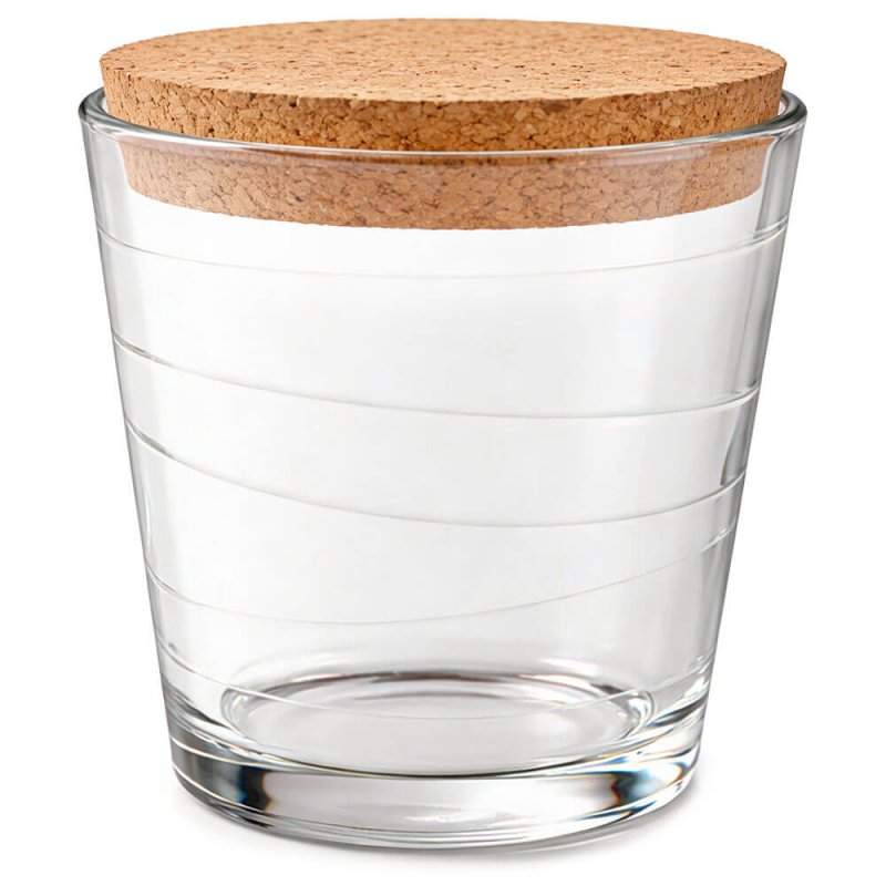 Vaso  280 ml con tapa de corcho para velas