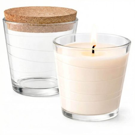 Vaso  sofia 280 ml con tapa de corcho para velas