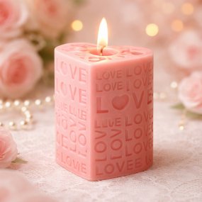 Molde vela em forma de coração Love