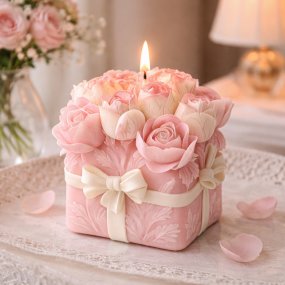 Moule boîte cadeau avec roses