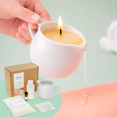 Kit como hacer velas de masaje. Materiales e instrucciones