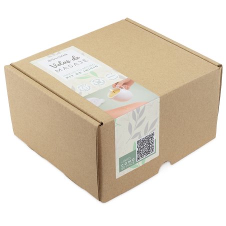 Materiales e instrucciones Kit como hacer velas de masaje.