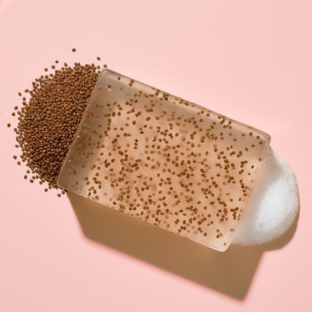 Partículas de semillas de fresas foliantes para cremas, jabones.