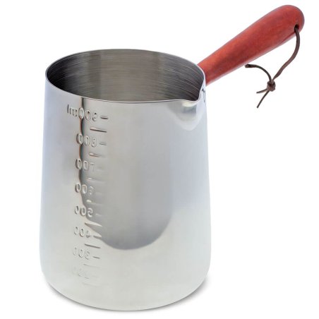 jarra metalica par fundir cera, velas caseras