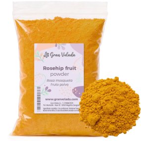 Fruto de rosa mosqueta em pó