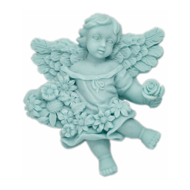Molde angelito con frutas y flores - Molde manualidades angel, molde para hacer manualidades angelito - Moldes Jabón Angelitos