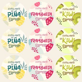 Pegatina para exfoliante de frutas cremoso