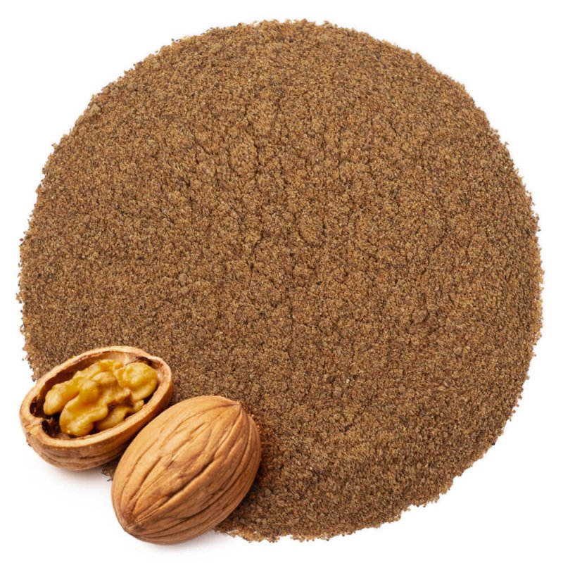 Particulas exfoliantes de cascara de nuez